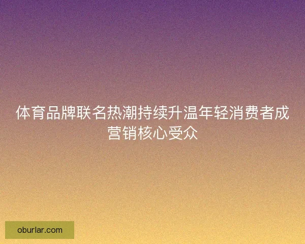 体育品牌联名热潮持续升温年轻消费者成营销核心受众