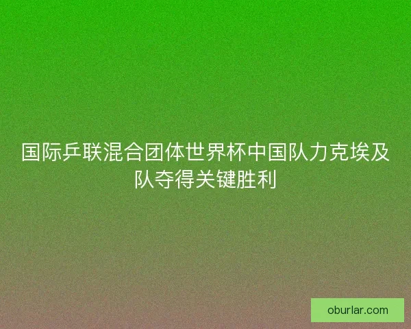 国际乒联混合团体世界杯中国队力克埃及队夺得关键胜利